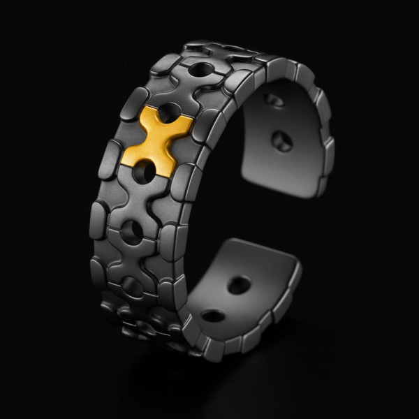 Mechanical Puzzle Link Ring 3D Print Model .c4d .max .obj .3ds .fbx .stl .blend 