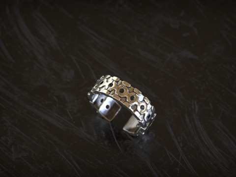 Mechanical Puzzle Link Ring 3D Print Model