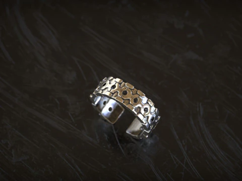 Mechanical Puzzle Link Ring 3D Print Model