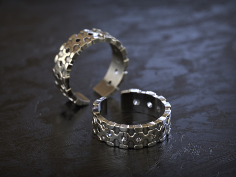 Mechanical Puzzle Link Ring 3D Print Model