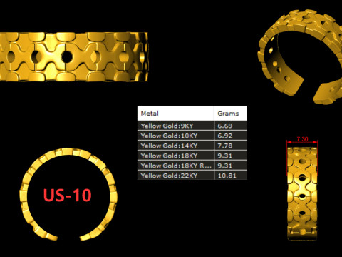 Mechanical Puzzle Link Ring 3D Print Model