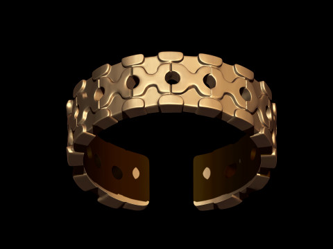 Mechanical Puzzle Link Ring 3D Print Model