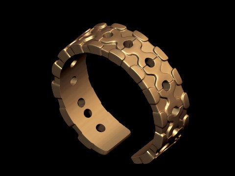 Mechanical Puzzle Link Ring 3D Print Model
