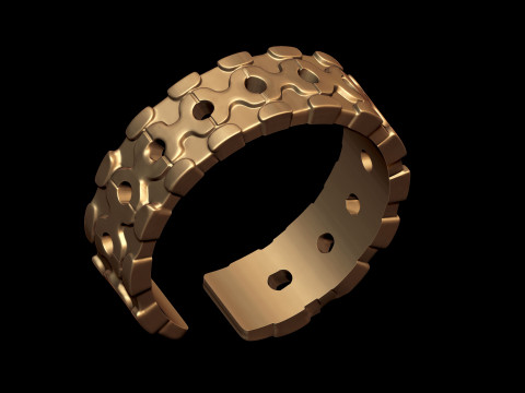 Mechanical Puzzle Link Ring 3D Print Model