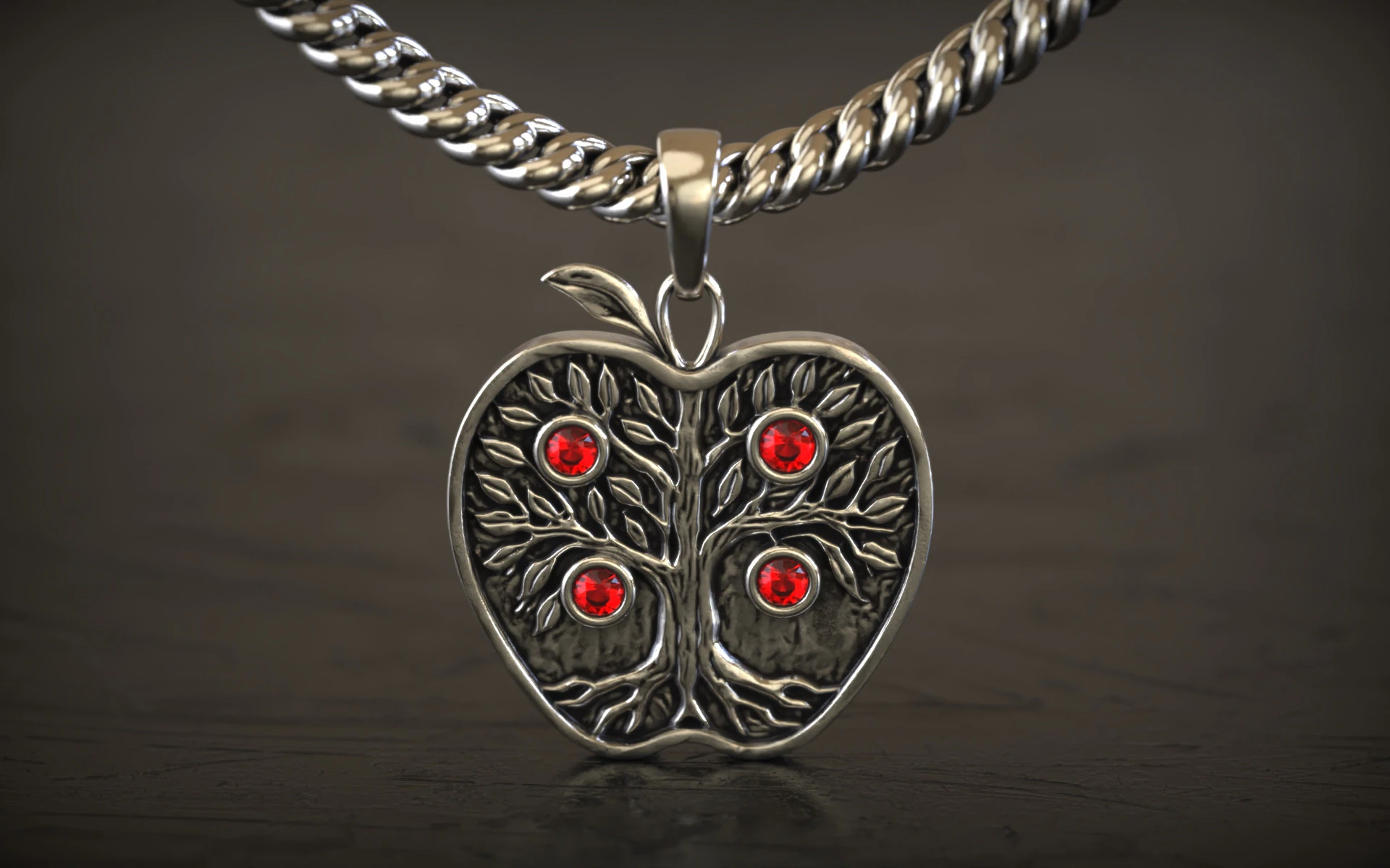 Apple Life Tree Pendant 3D Print Model .c4d .max .obj .3ds .fbx .stl .blend 
