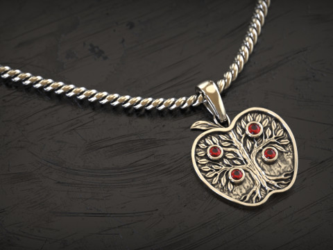 Apple Life Tree Pendant 3D Print Model