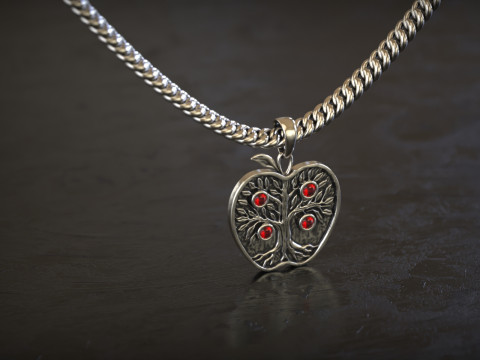 Apple Life Tree Pendant 3D Print Model