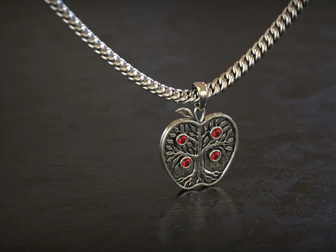Apple Life Tree Pendant 3D Print Model