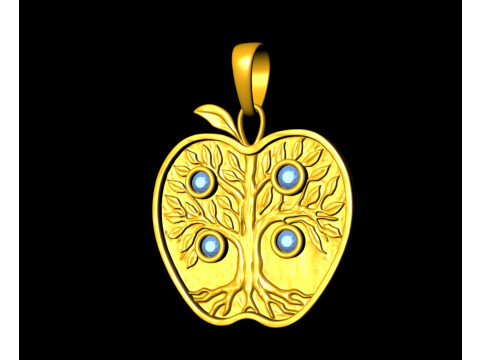 Apple Life Tree Pendant 3D Print Model