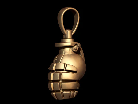 Street King Skull Grenade Pendant 3D Print Model