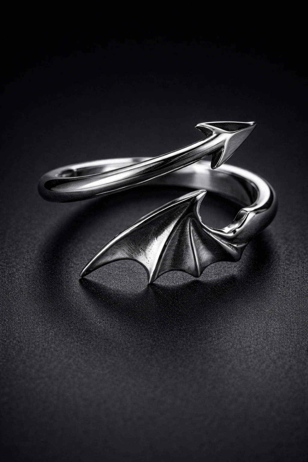 Devil Wing Arrow Wrap Ring 3D Print Model .c4d .max .obj .3ds .fbx .stl .blend