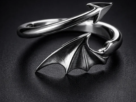 악마 날개 화살 랩 링 3D 프린트 모델