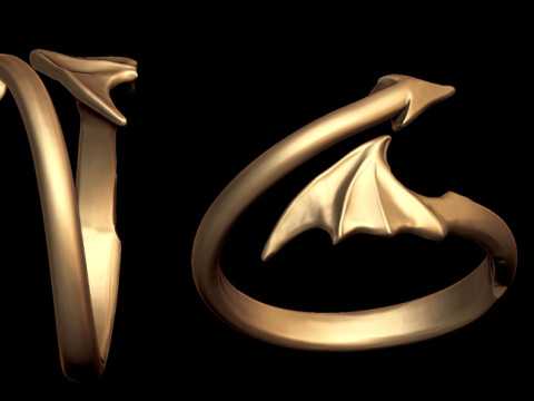Anello avvolgente con freccia ad ala del diavolo Modello di stampa 3D