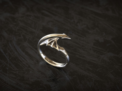 Anello avvolgente con freccia ad ala del diavolo Modello di stampa 3D