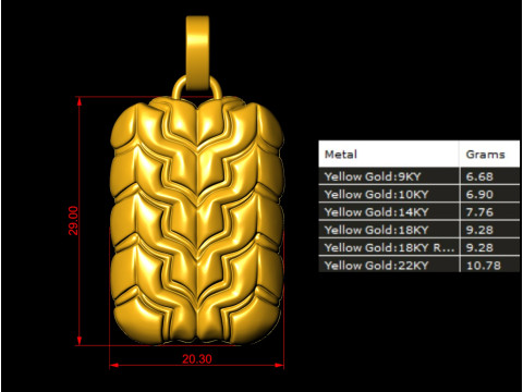 Geometric Armor Pendant 3D Print Model