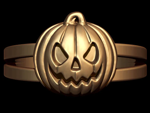 Jack O Lantern Skull Ring 3D Print Model