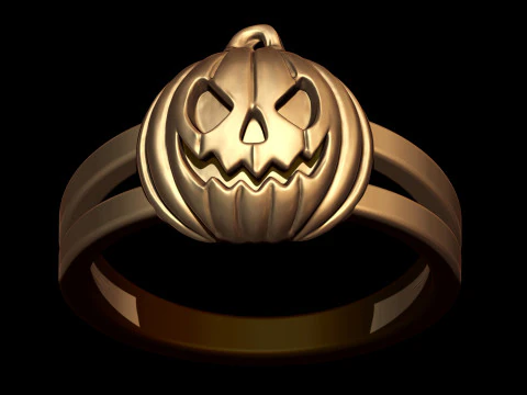 Jack O Lantern Skull Ring 3D Print Model