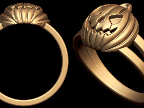 Jack O Lantern Skull Ring 3D Print Model