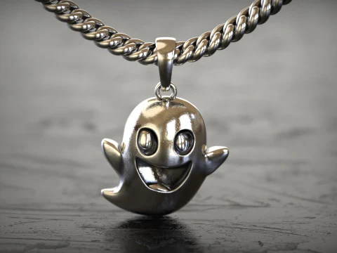 笑顔のゴーストペンダント 3Dプリントモデル
