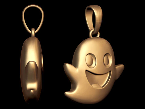 Smiling Ghost Pendant 3D Print Model