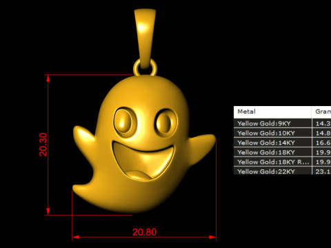 L&auml;chelnder Geisteranh&auml;nger 3D Druckmodell