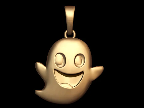 Smiling Ghost Pendant 3D Print Model