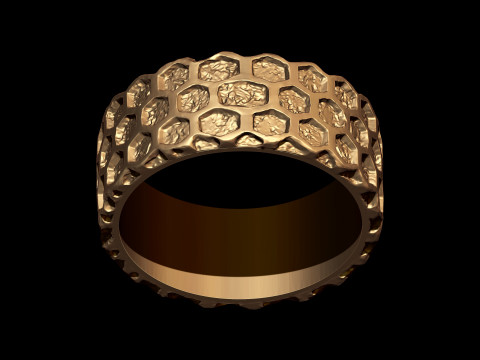 Petek Altıgen Nugget Desenli Y&uuml;z&uuml;k 3D Baskı Modeli