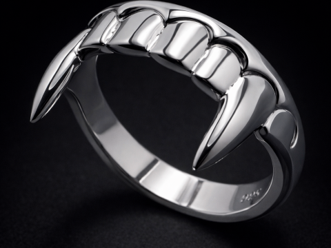 ヴァンパイアトゥース風リング 3Dプリントモデル