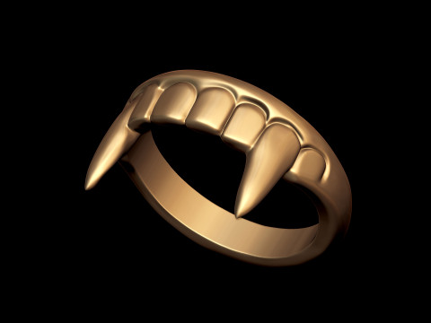 ヴァンパイアトゥース風リング 3Dプリントモデル