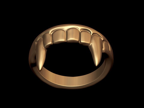 ヴァンパイアトゥース風リング 3Dプリントモデル