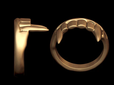 吸血鬼牙齿风格戒指 3D 打印模型