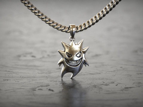 Gengar Horror Ghosted Pokemon Pendant 3D Print Model
