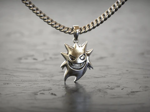 Gengar Horror Ghosted Pokemon Pendant 3D Print Model