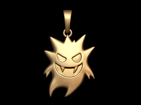 Gengar Horror Ghosted Pokemon Pendant 3D Print Model