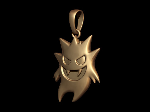 Gengar Horror Ghosted Pokemon Pendant 3D Print Model