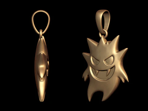 Gengar Horror Ghosted Pokemon Pendant 3D Print Model