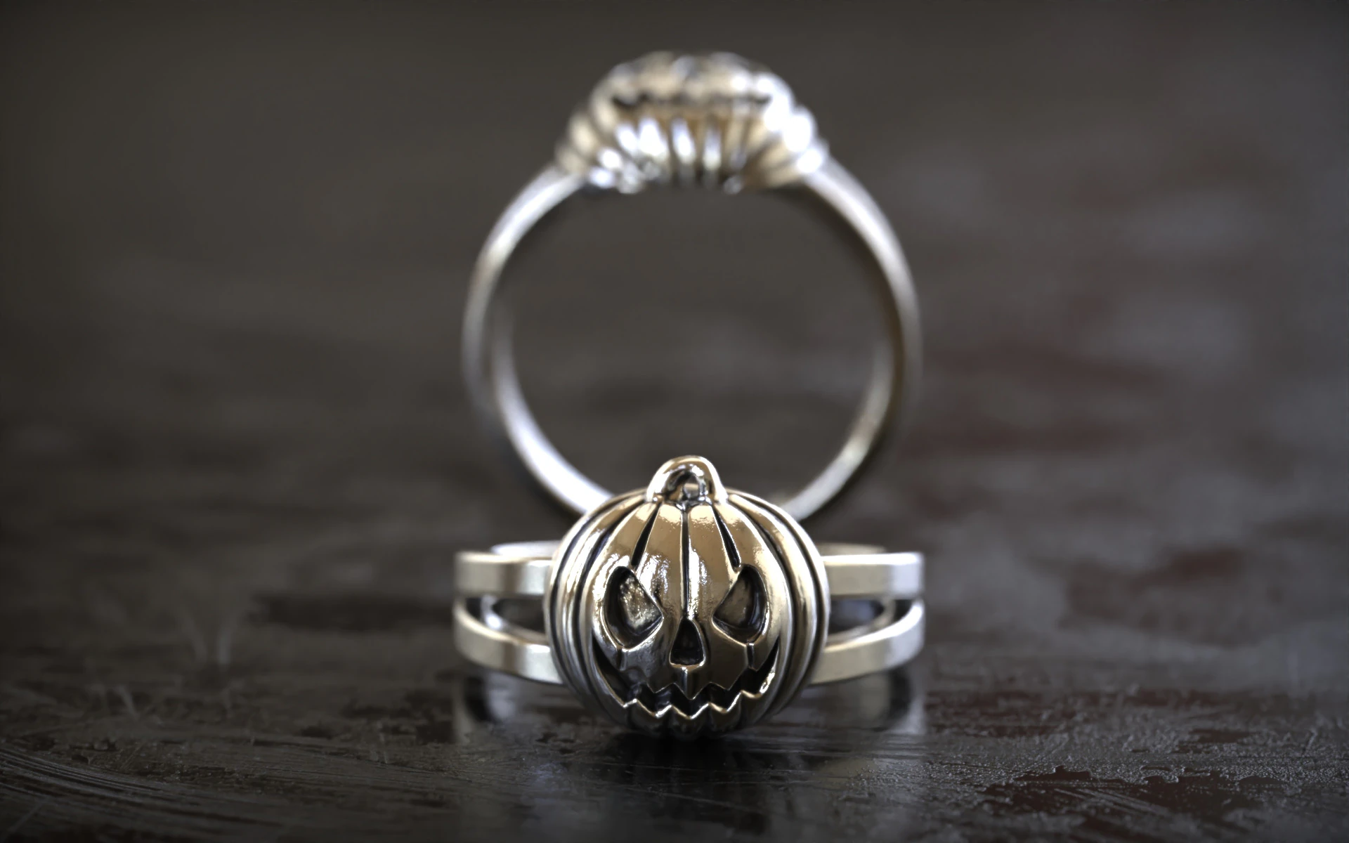 Halloween Pumpkin Gothic Jewelry Ring 3D Print Model .c4d .max .obj .3ds .fbx .stl .blend 