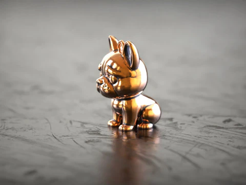 Golden Bulldog Pendant 3D Print Model