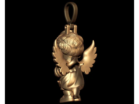 Angry Cherub Angel Statue 3D Print Model