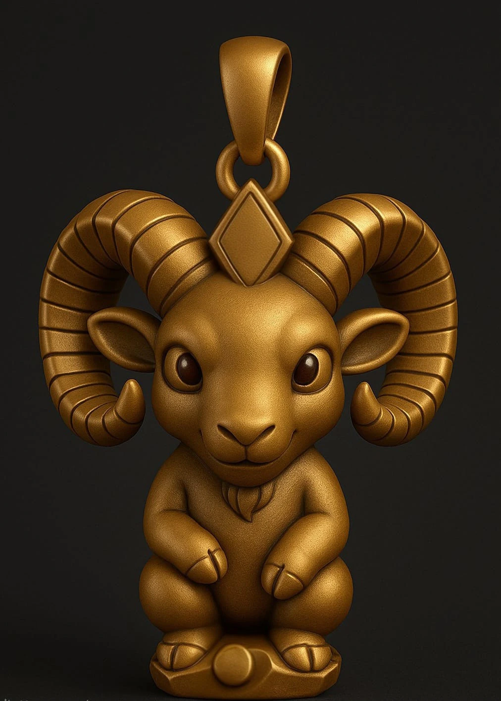 Bighorn sheep Animal Pendant 3D Print Model .c4d .max .obj .3ds .fbx .stl .blend 
