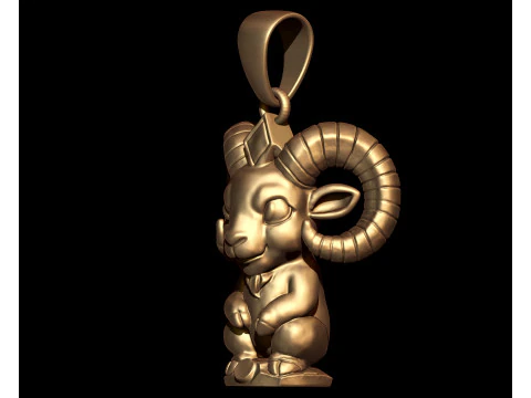Bighorn sheep Animal Pendant 3D Print Model