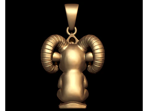 Bighorn sheep Animal Pendant 3D Print Model