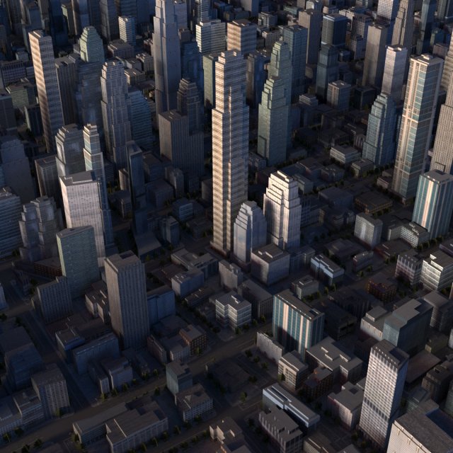real time city 02 3D मॉडल .c4d .max .obj .3ds .fbx .stl .blend 