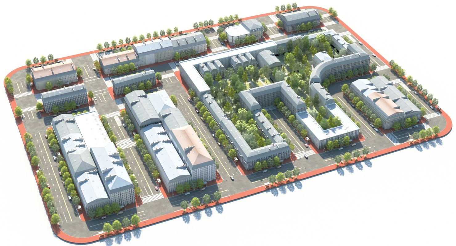city scape 7 3D Model .c4d .max .obj .3ds .fbx .stl .blend 