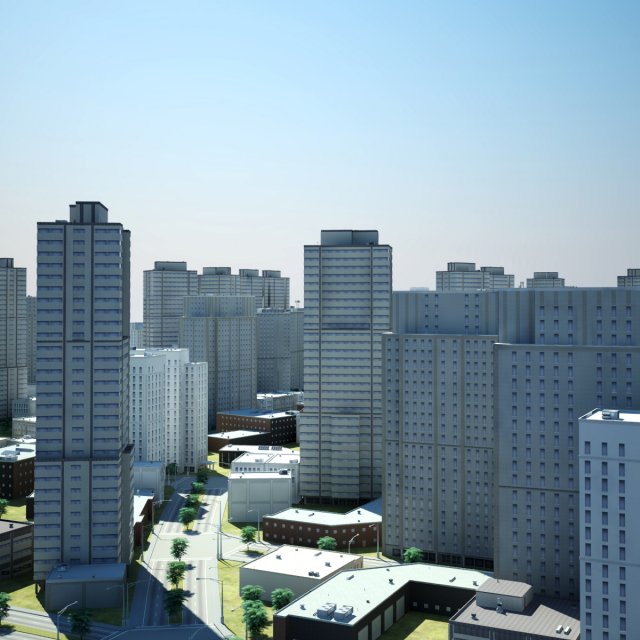 city scape 6 3D 模型 .c4d .max .obj .3ds .fbx .stl .blend 