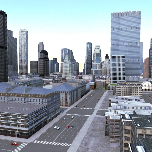 city block 3D Модель .c4d .max .obj .3ds .fbx .stl .blend 