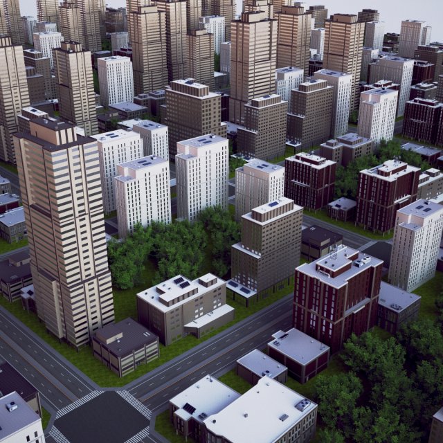 city block 05 3D Модель .c4d .max .obj .3ds .fbx .stl .blend 