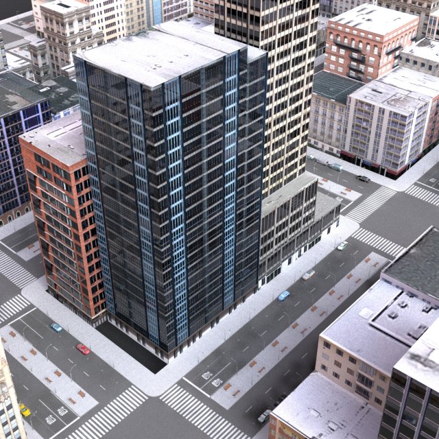 city block 07 3D 모델 .c4d .max .obj .3ds .fbx .stl .blend 