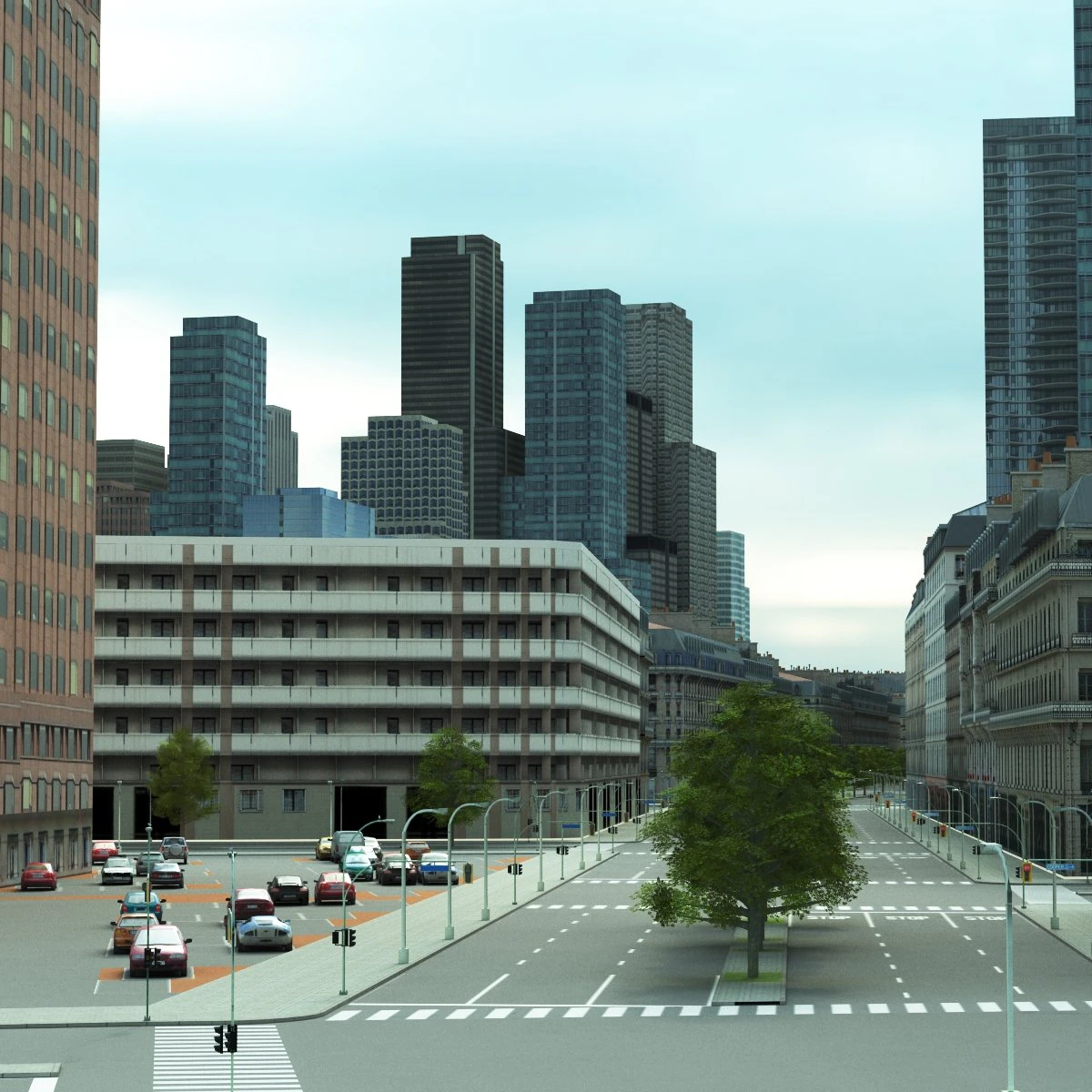 small city 03 3D Model .c4d .max .obj .3ds .fbx .stl .blend 