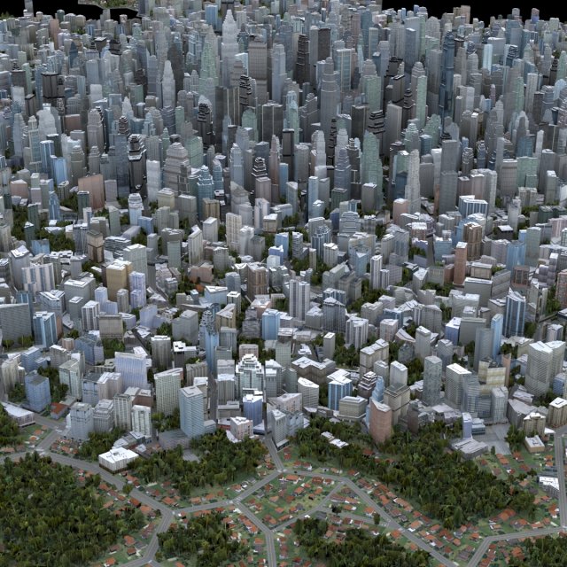 big city 48 3D 模型 .c4d .max .obj .3ds .fbx .stl .blend 